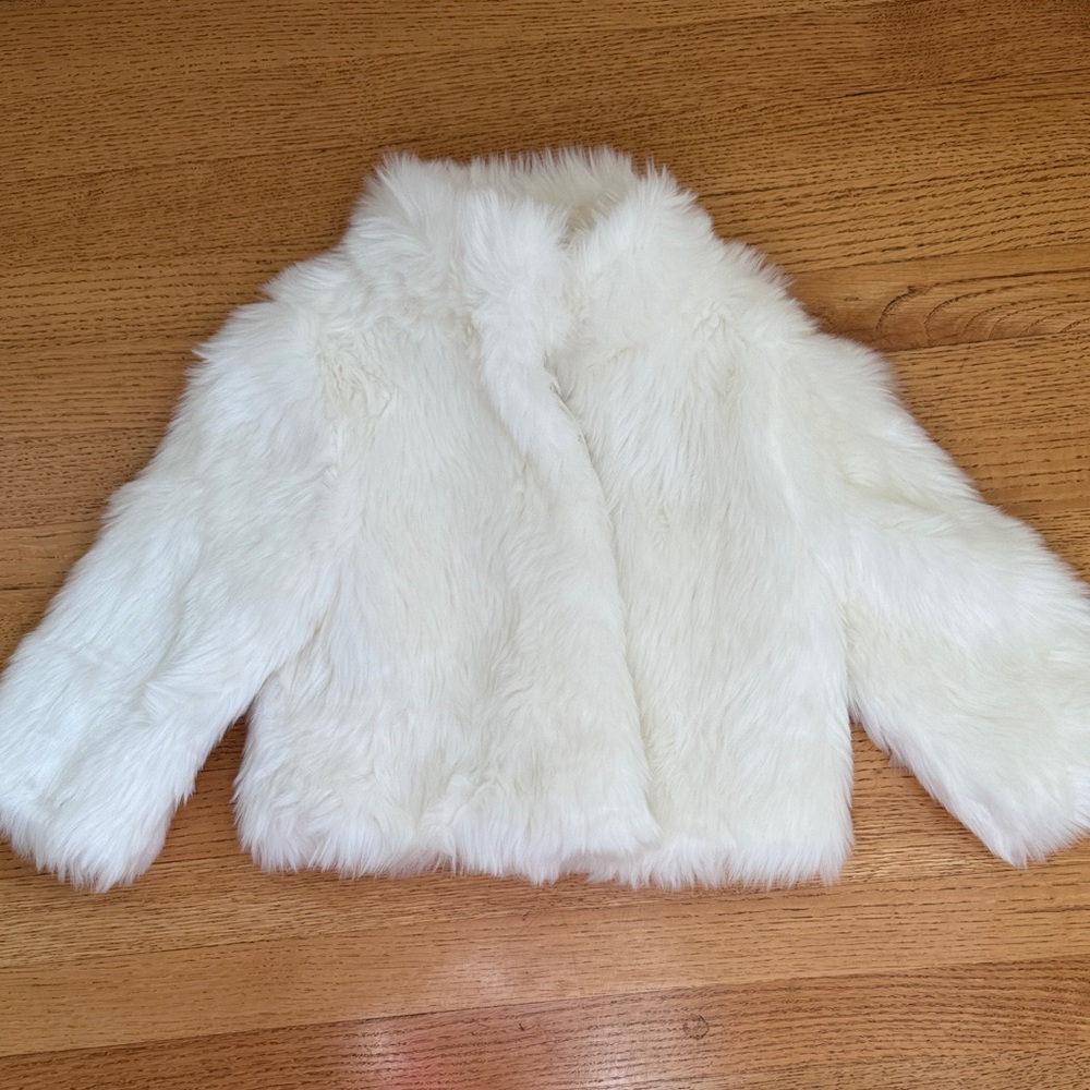 American Girl® x Janie and Jack "Soft as Snow" fur jacket 7/8 - Picture 1 of 5
